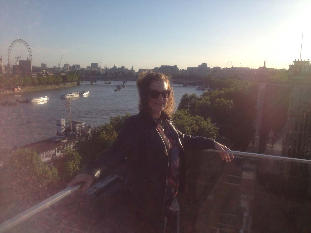 image shows: At Adele Park's book launch, overlooking the Thames